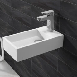 Fontein Wiesbaden Solid Surface 40x22x10 Cm (Rechts)