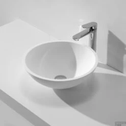 Opzetfontein Wiesbaden Solid Surface Rond 43x43x13 Cm