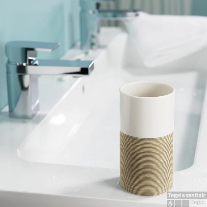 Tandenborstelbeker Sealskin Doppio 6,7 X 12,8 Cm Porselein Zand 5 Tandenborstelbeker Sealskin Doppio 6,7 X 12,8 Cm Porselein Zand - Afbeelding 3