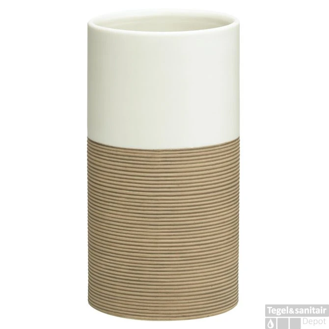 Tandenborstelbeker Sealskin Doppio 6,7 X 12,8 Cm Porselein Zand 3 Tandenborstelbeker Sealskin Doppio 6,7 X 12,8 Cm Porselein Zand