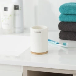 SEALSKIN Tandenborstelbeker Grace 10,2 X 7,2 Cm Polyresin Wit -Sealkin Badkamermeubilair Winkel 361910410 sfeer 1