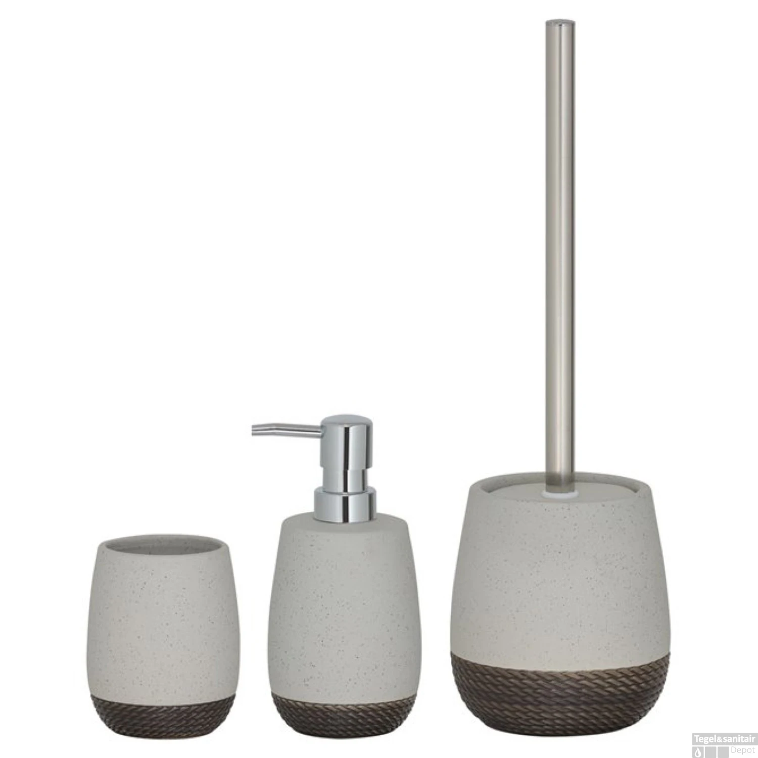 Toiletborstel Met Houder Vrijstaand Sealskin Braid Grijs 6 Toiletborstel Met Houder Vrijstaand Sealskin Braid Grijs - Afbeelding 4