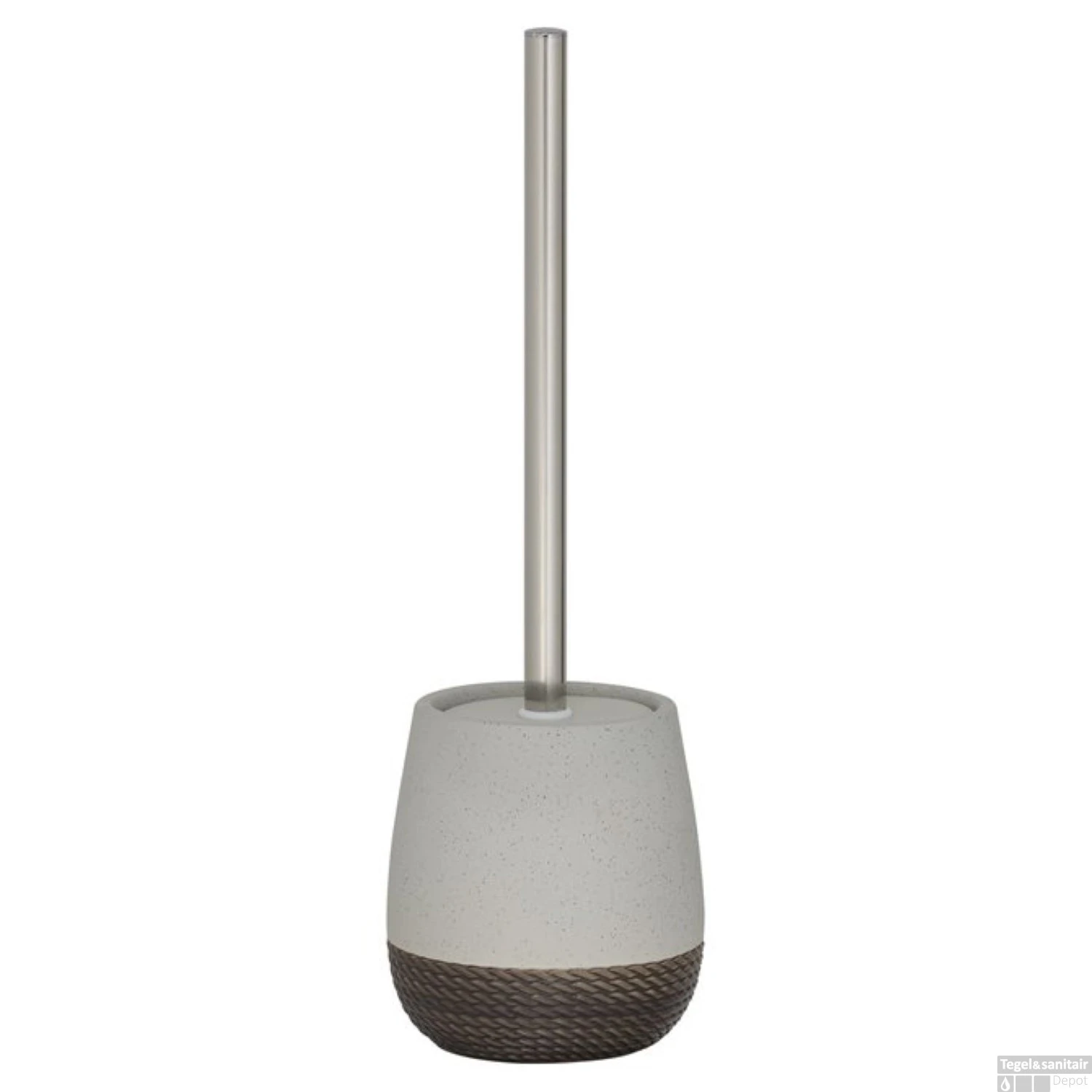 Toiletborstel Met Houder Vrijstaand Sealskin Braid Grijs 3 Toiletborstel Met Houder Vrijstaand Sealskin Braid Grijs