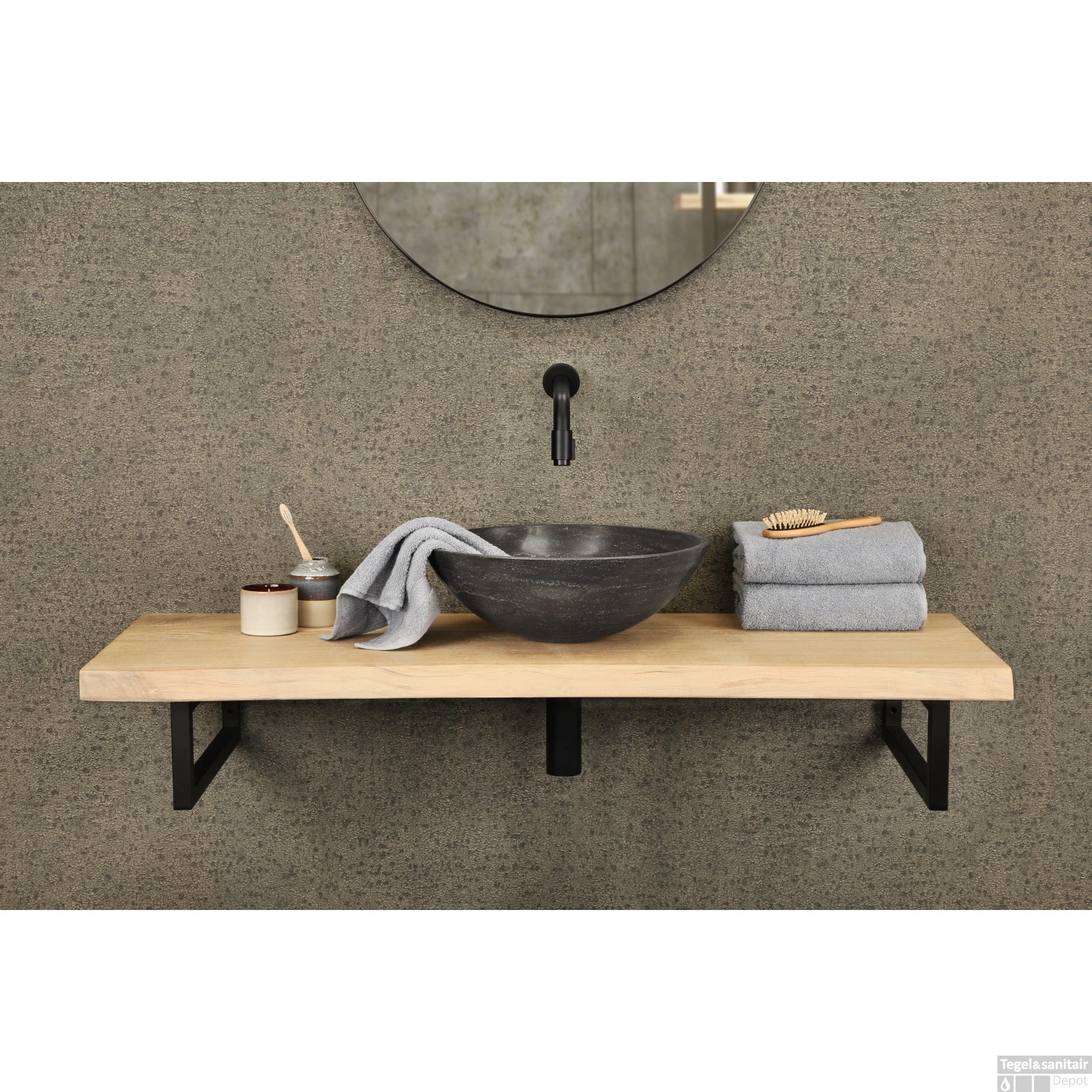 Waskom Differnz Trico Limestone 40 Cm 5 Waskom Differnz Trico Limestone 40 Cm - Afbeelding 3