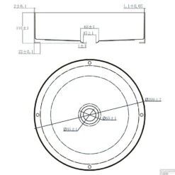 Waskom Differnz Yalow RVS Goud 40 X 11 Cm -Sealkin Badkamermeubilair Winkel 38.010.72 03