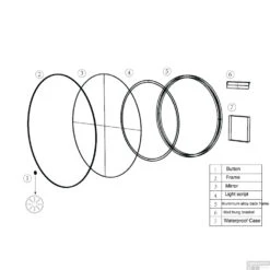 Ronde Spiegel Wiesbaden Novi Met LED, Dimbaar 60 Cm Geborsteld Messing -Sealkin Badkamermeubilair Winkel 38.3705 tekening 1