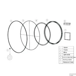 Ronde Spiegel Wiesbaden Novi Met LED, Dimbaar 80 Cm Geborsteld Messing -Sealkin Badkamermeubilair Winkel 38.3705 tekening 4
