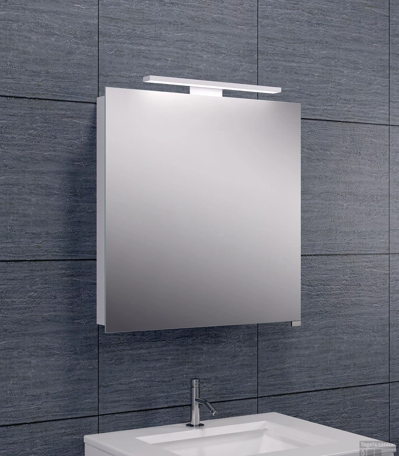 Spiegelkast Wiesbaden Met Led Verlichting 60x60 Aluminium 3 Spiegelkast Wiesbaden Met Led Verlichting 60x60 Aluminium