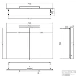 Spiegelkast Wiesbaden Met Led Verlichting 90x60 Aluminium -Sealkin Badkamermeubilair Winkel 38.4152 tech