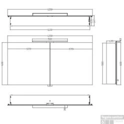 Spiegelkast Wiesbaden Met Led Verlichting 120x60x14 Aluminium -Sealkin Badkamermeubilair Winkel 38.4154 tech