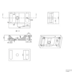 FonteinPack Recto Natuursteen Rechts Met MontageFrame 40x22x10 Cm RVS (Keuze Uit 8 Kranen) -Sealkin Badkamermeubilair Winkel 39.3501 tech 1 2