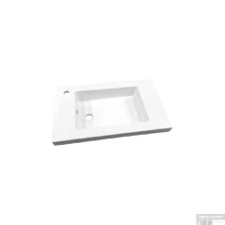 Wastafel Best Design Slim 60x35x5 Cm Hoogglans Wit (met 1 Kraangat)