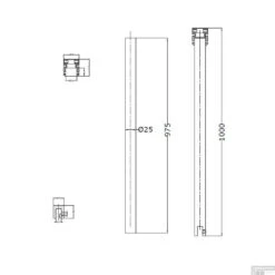 Plafond Stabilisatiestang Best Design Black Plafond Zwart 100cm Inkortbaar -Sealkin Badkamermeubilair Winkel 4004270.tek