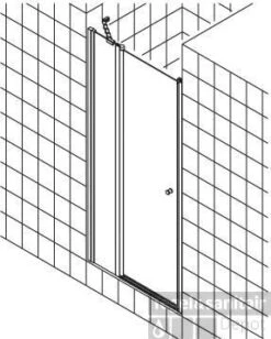 Kermi Ibiza Draaideur 100x185 Segment/scharnier Links Matzilver-helder Glas 5 Kermi Ibiza Draaideur 100x185 Segment/scharnier Links Matzilver-helder Glas -Sealkin Badkamermeubilair Winkel 40043