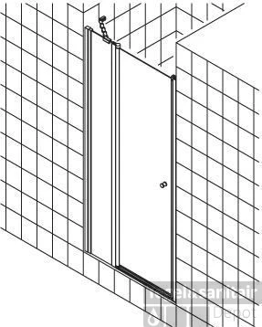 Kermi Ibiza Draaideur 100x185 Segment/scharnier Links Matzilver-helder Glas 4 Kermi Ibiza Draaideur 100x185 Segment/scharnier Links Matzilver-helder Glas - Afbeelding 2