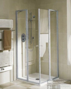 Kermi Ibiza Hoekinst.helft 100cm.re.onder/boven Profielloos Matzilver-clean Glas