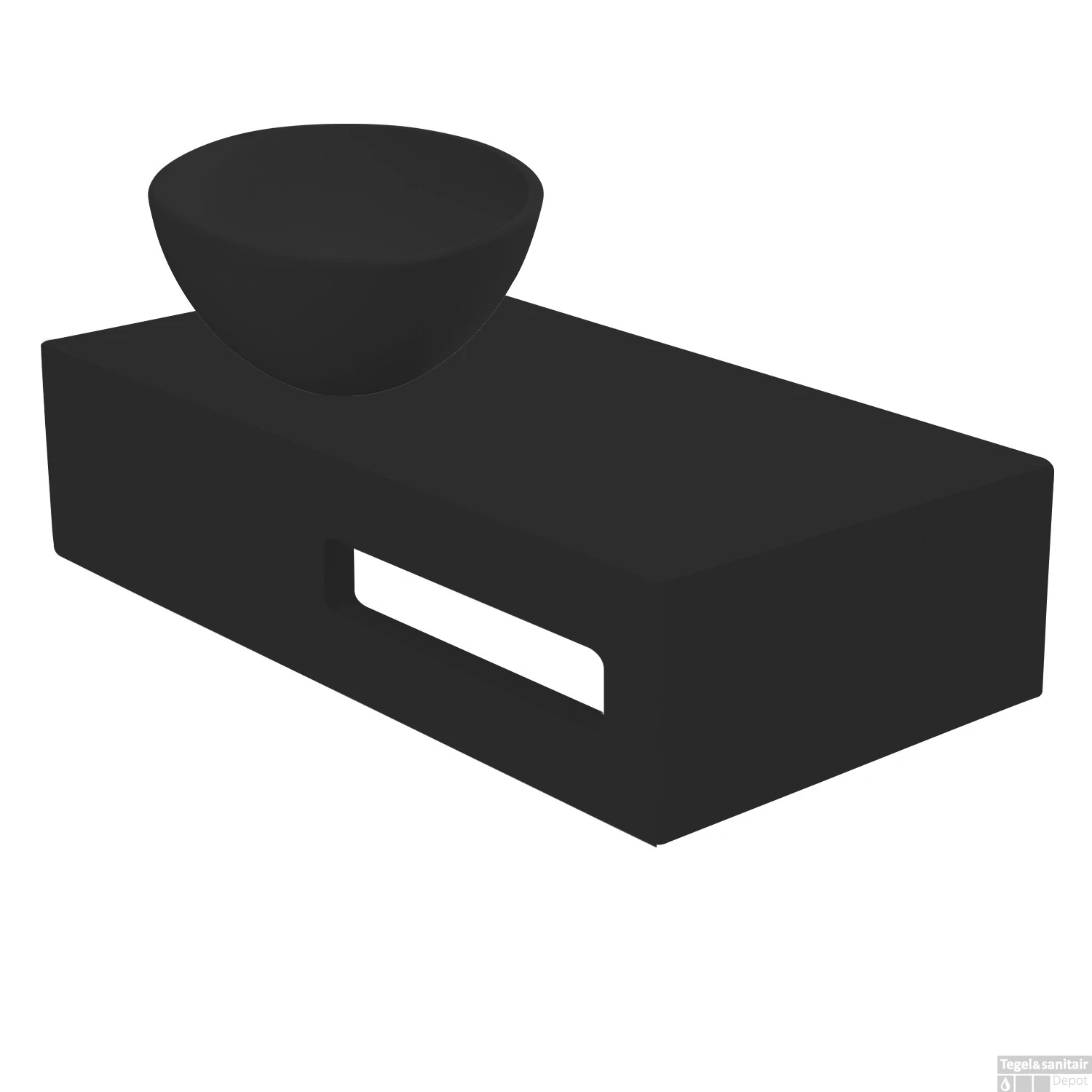 Fontein Planchet Best Design Malo Solid Surface 40x21x10 Cm Mat Zwart - Afbeelding 3