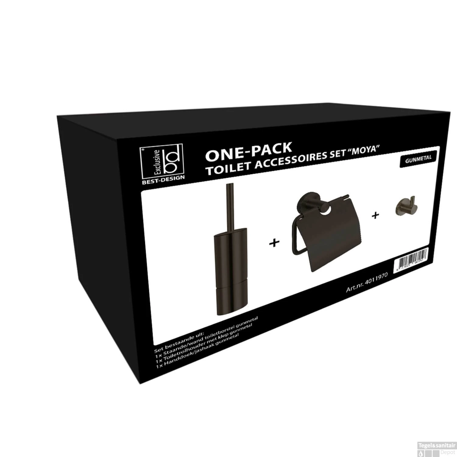 Toiletset Best Design One Pack Moya Gunmetal 4 Toiletset Best Design One Pack Moya Gunmetal - Afbeelding 2
