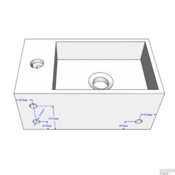 Fontein Met Handdoekhouder BWS Betonlook 35.6x20.3x15.9 Cm Grijs (kraangat Links) -Sealkin Badkamermeubilair Winkel 4051 tech 3 3 1
