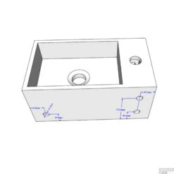 Fontein Met Handdoekhouder Wiesbaden Solid Surface (kraangat Links) 35.6x20.3x15.9 Cm -Sealkin Badkamermeubilair Winkel 4052 tech 2