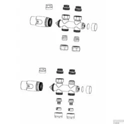 Set Thermostatisch Onderblok Boss & Wessing Zuko Recht Glans Wit -Sealkin Badkamermeubilair Winkel 43.3576 tekening 1