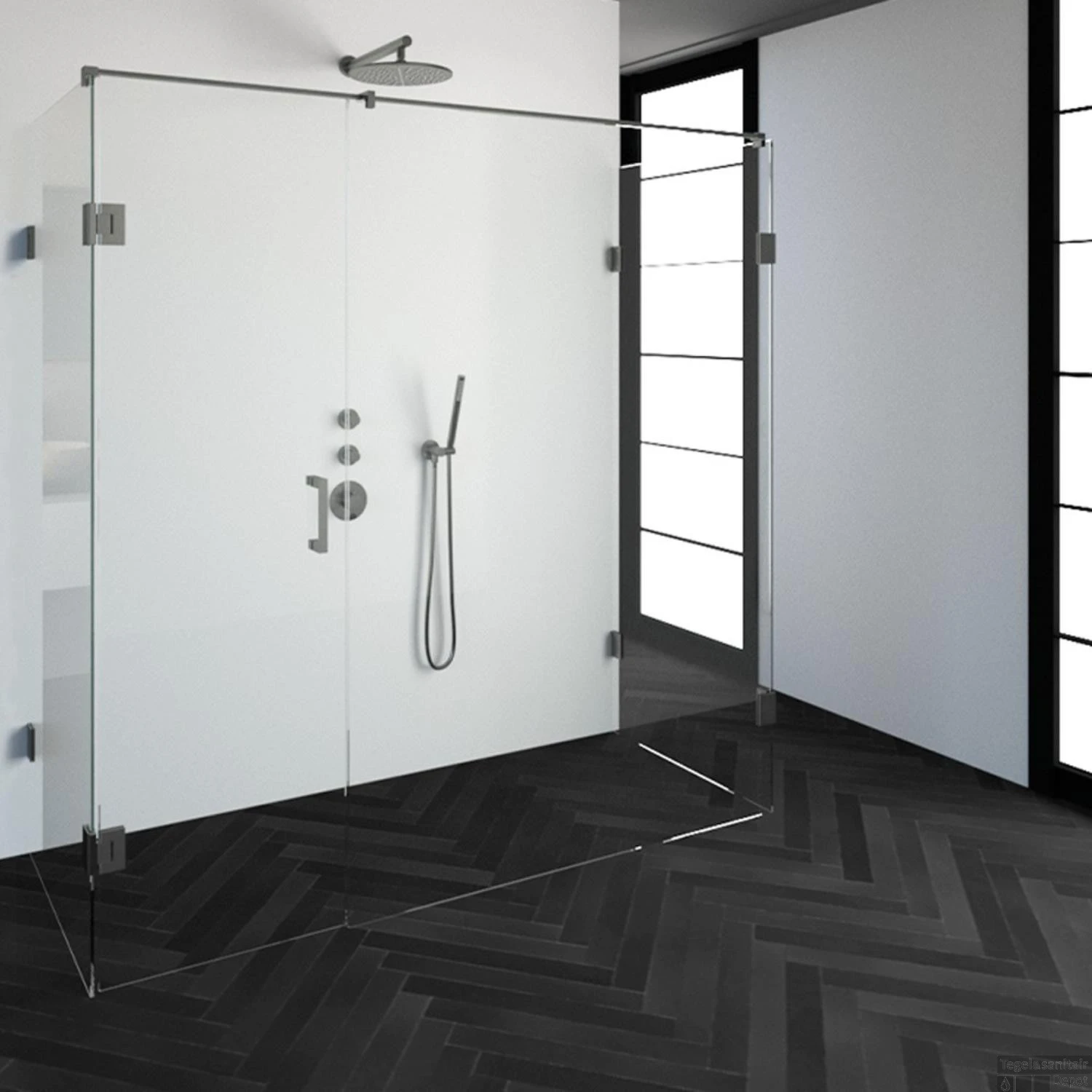 Douchecabine Compleet Just Creating Profielloos XL 80x200 Cm RVS 3 Douchecabine Compleet Just Creating Profielloos XL 80x200 Cm RVS