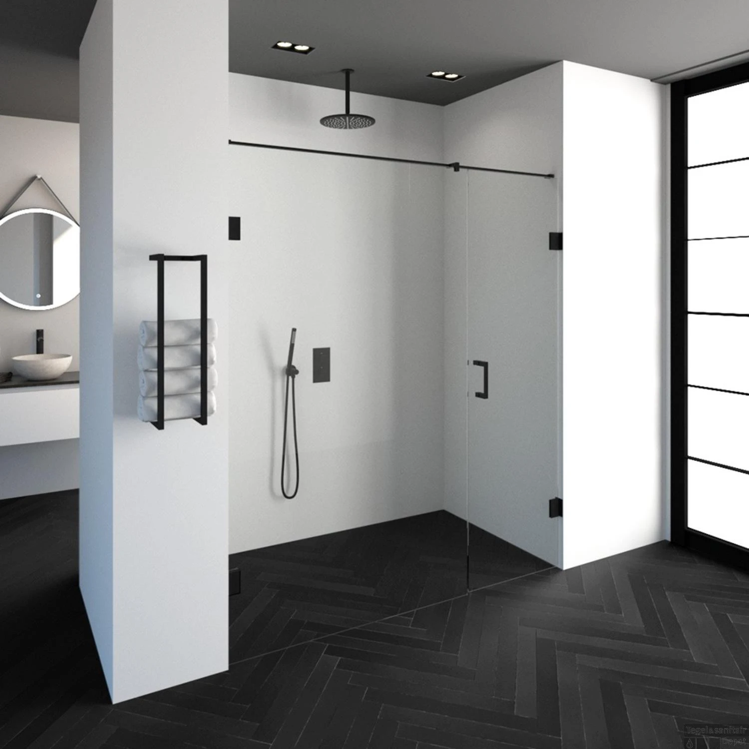 Nisdeur Compleet Just Creating Profielloos 2-Delig 180x200 Cm 120/60 Mat Zwart 4 Nisdeur Compleet Just Creating Profielloos 2-Delig 180x200 Cm 120/60 Mat Zwart - Afbeelding 2