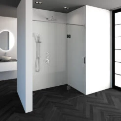 Nisdeur Compleet Just Creating Profielloos 2-Delig (Draaideur Bevestigd Op Inloopwand) 160x200 Cm 100/60 Chroom