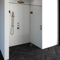 Nisdeur Compleet Just Creating Profielloos 2-Delig (Draaideur Bevestigd Op Inloopwand) 160x200 Cm 100/60 Koper