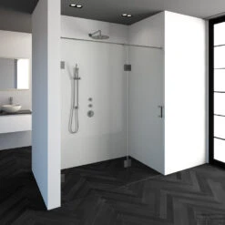 Complete Profielloze Nisdeur 2-Delig Inloopwand-Gekoppeld Draaideur 70cm (Alle Kleuren En Maten) -Sealkin Badkamermeubilair Winkel 4jc15 100 70g 1 1