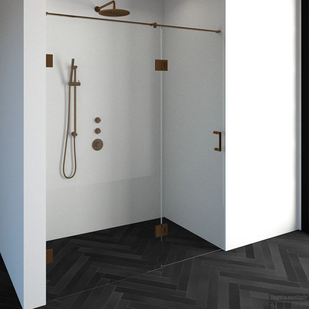 Nisdeur Compleet Just Creating Profielloos 2-Delig (Draaideur Bevestigd Op Inloopwand) 170x200 Cm 100/70 Koper 3 Nisdeur Compleet Just Creating Profielloos 2-Delig (Draaideur Bevestigd Op Inloopwand) 170x200 Cm 100/70 Koper