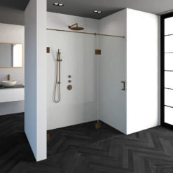 Complete Profielloze Nisdeur 2-Delig Inloopwand-Gekoppeld Draaideur 70cm (Alle Kleuren En Maten) -Sealkin Badkamermeubilair Winkel 4jc15 100 70k 1