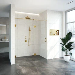 Complete Profielloze Nisdeur 2-Delig Inloopwand-Gekoppeld Draaideur 70cm (Alle Kleuren En Maten) -Sealkin Badkamermeubilair Winkel 4jc15 100 70u 1