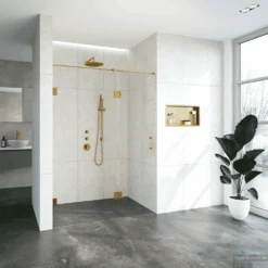 Nisdeur Compleet Just Creating Profielloos 2-Delig (Draaideur Bevestigd Op Inloopwand) 150x200 Cm 90/60 Goud