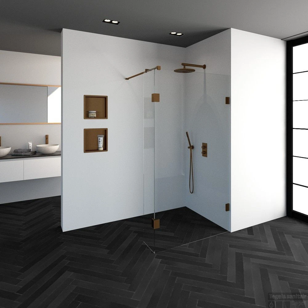 Inloopdouche Compleet Just Creating Profielloos 110/30 Cm Koper 4 Inloopdouche Compleet Just Creating Profielloos 110/30 Cm Koper - Afbeelding 2