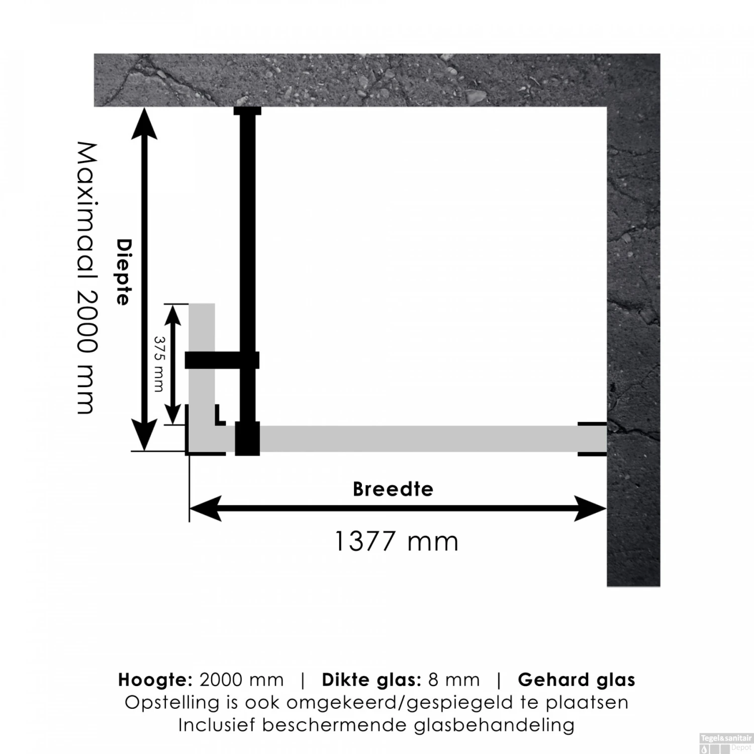 Inloopdouche Compleet Just Creating Profielloos 140/40 Cm RVS 5 Inloopdouche Compleet Just Creating Profielloos 140/40 Cm RVS - Afbeelding 3