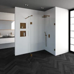 Inloopdouche Compleet Just Creating Profielloos 140/40 Cm Koper -Sealkin Badkamermeubilair Winkel 4jc2 140 40k complete profielloze inloopdouche 140 40 koper 1