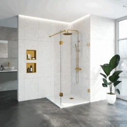 Inloopdouche Compleet Just Creating Profielloos 100/40 Cm Draaibaar Goud -Sealkin Badkamermeubilair Winkel 4jc3 100 40u 1