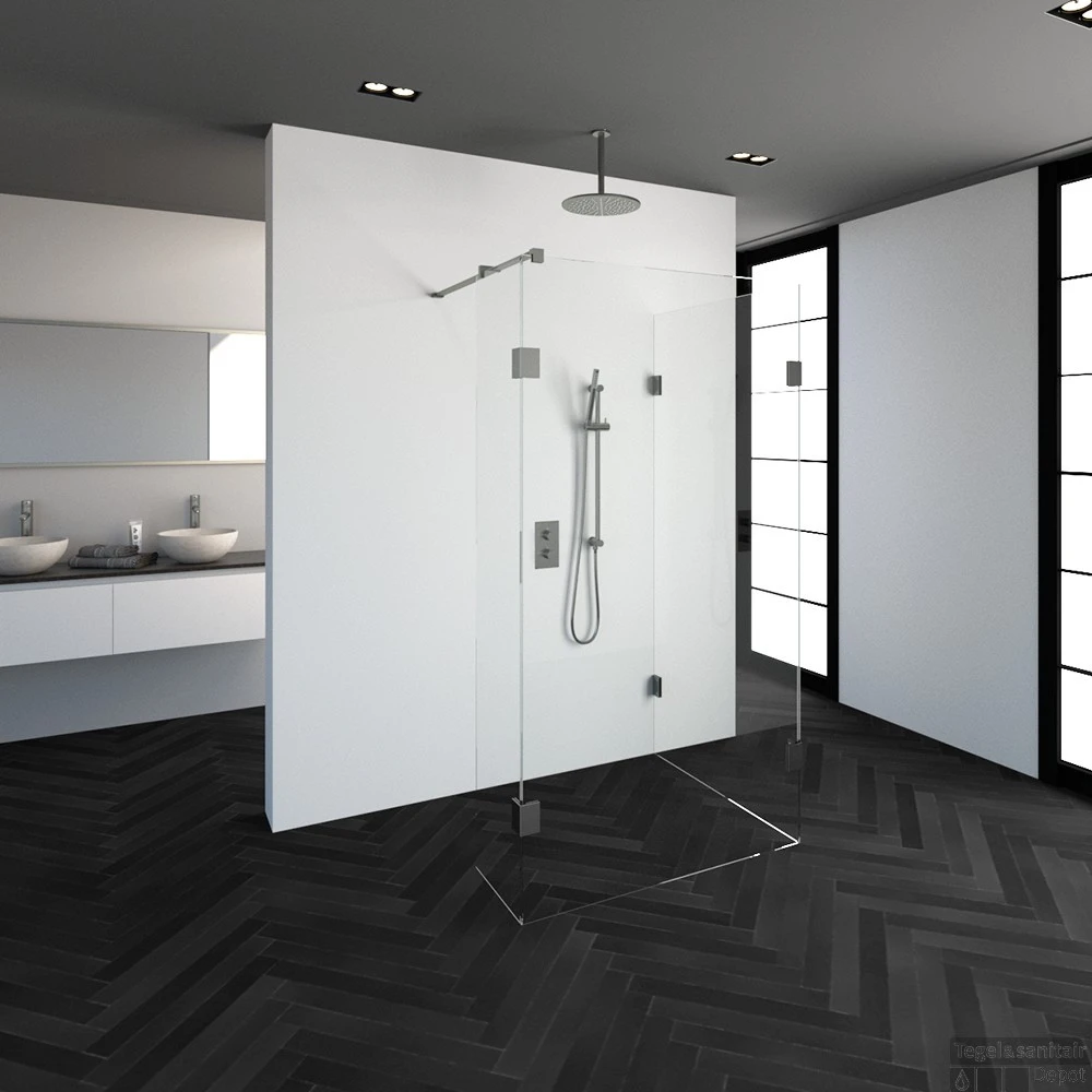 Inloopdouche Compleet Just Creating Profielloos 100x110/40 Cm Reversed RVS 4 Inloopdouche Compleet Just Creating Profielloos 100x110/40 Cm Reversed RVS - Afbeelding 2