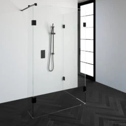 Inloopdouche Compleet Just Creating Profielloos 90x120/30 Cm Reversed Mat Zwart