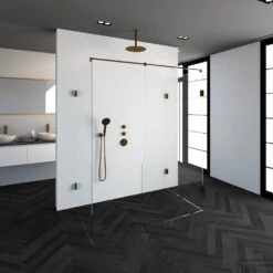 Inloopdouche Compleet XL Just Creating Profielloos 100x160 Cm Koper -Sealkin Badkamermeubilair Winkel 4jc6 100x160k complete profielloze inloopdouche xl 100x160 koper 1