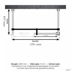 Inloopdouche Compleet XL Just Creating Profielloos 100x180 Cm Goud -Sealkin Badkamermeubilair Winkel 4jc6 100x180 t 1 1