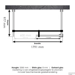Inloopdouche Compleet XL Just Creating Profielloos 100x180 Cm RVS -Sealkin Badkamermeubilair Winkel 4jc6 100x180g t