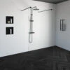 Doorloopdouche Compleet Just Creating Profielloos 120x200 Cm Mat Zwart