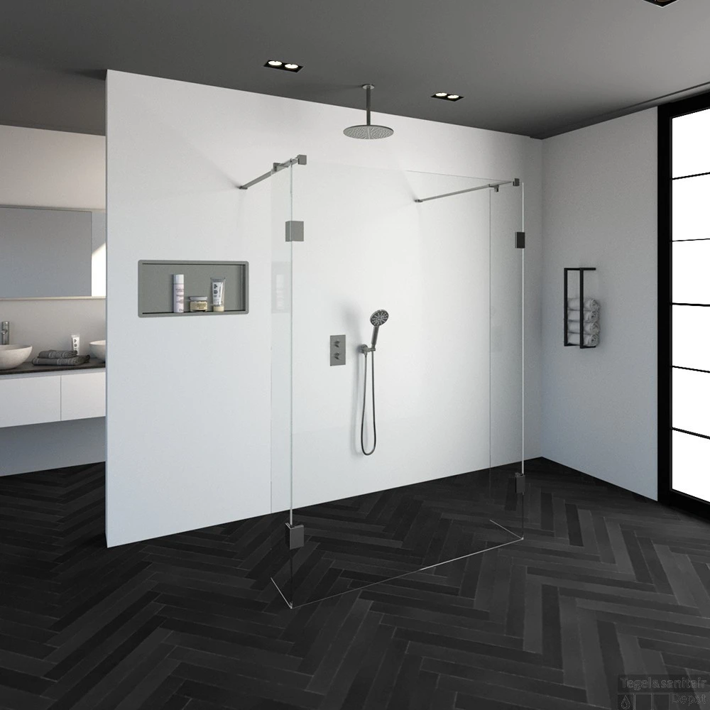 Doorloopdouche Compleet Just Creating Profielloos 140x200 Cm 140/30/30 RVS 4 Doorloopdouche Compleet Just Creating Profielloos 140x200 Cm 140/30/30 RVS - Afbeelding 2