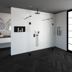 Doorloopdouche Compleet Just Creating Profielloos 140x200 Cm 140/50/50 Mat Zwart -Sealkin Badkamermeubilair Winkel 4jc8 140 50 50a 1