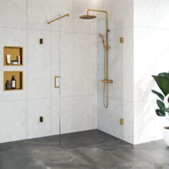 Douchecabine Compleet Just Creating 2-Delig Profielloos 120x80 Cm Goud