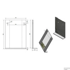 Badkamerspiegel Sapho Beta 50x70x12 Cm Met Planchet MDF Exclusief Lamp -Sealkin Badkamermeubilair Winkel 57396 badkamerspiegel sapho beta 50x70x12 cm met planchet aluminium 5