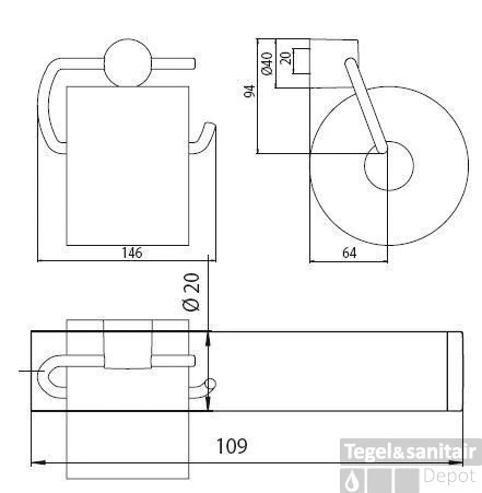 Emco Rondo 2 Closetrolhouder Zonder Klep Chroom 4 Emco Rondo 2 Closetrolhouder Zonder Klep Chroom - Afbeelding 2