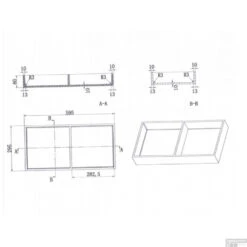 Inbouwnis Luca Sanitair 59,5x29,5x8cm Polystone 2 Vakken Rechthoek Antraciet -Sealkin Badkamermeubilair Winkel 59.5x29.5x8 2 2